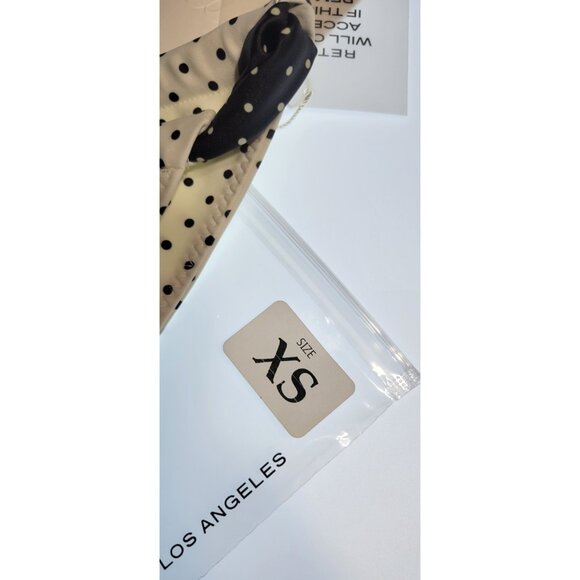 SAME Los Angeles Bottom Swim Womens Mid  Rise Polka Dots XSmall White /black - Picture 2 of 6